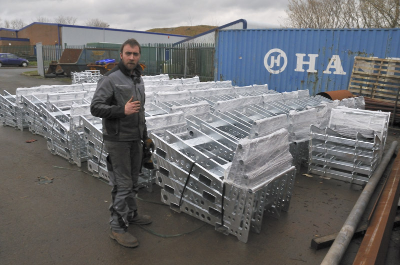 Galvanised slab-pallets at Mid & West
                      Wales Welding